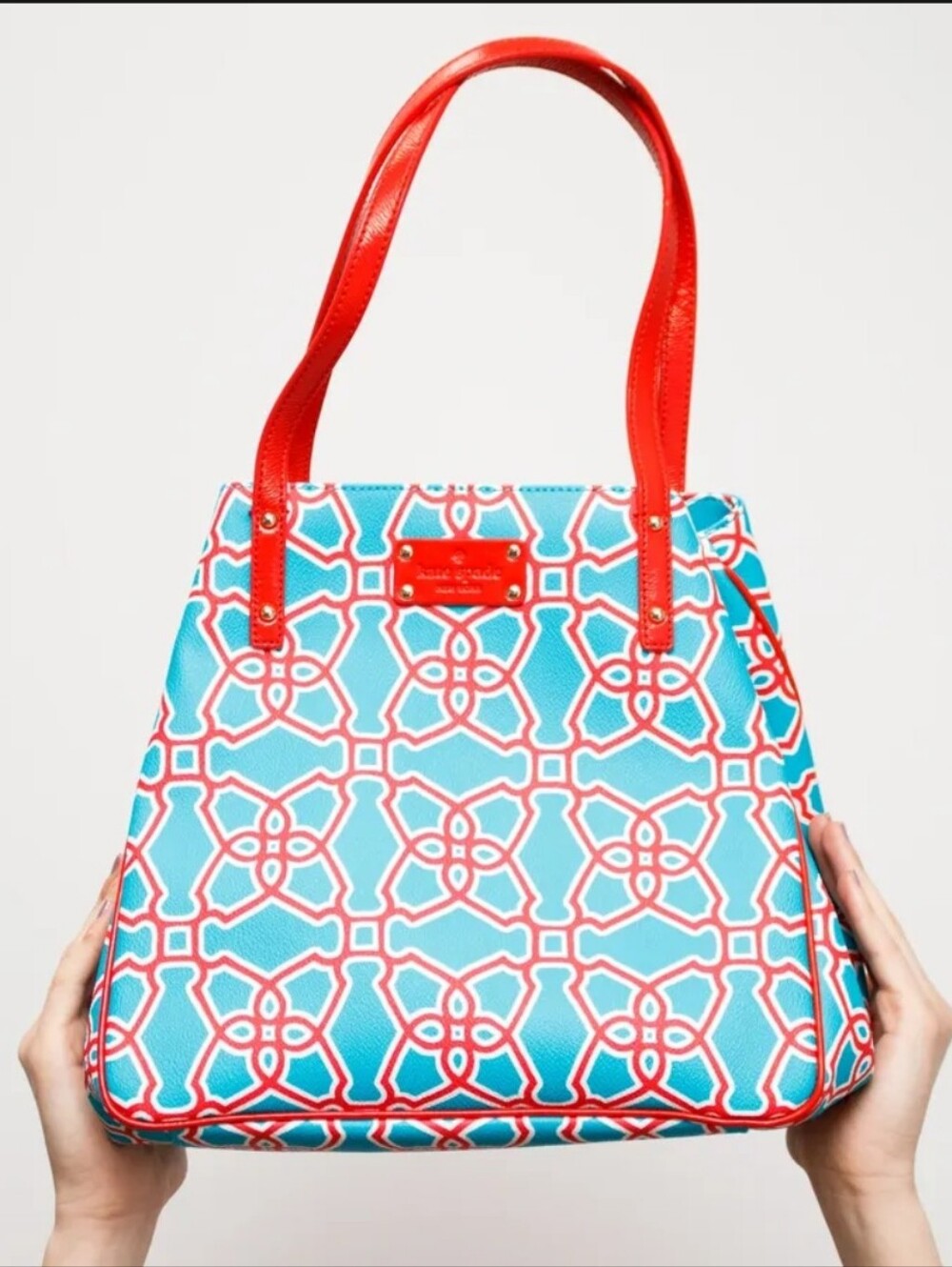 kate spade Red & Turquoise Geometric Shoulder Bag